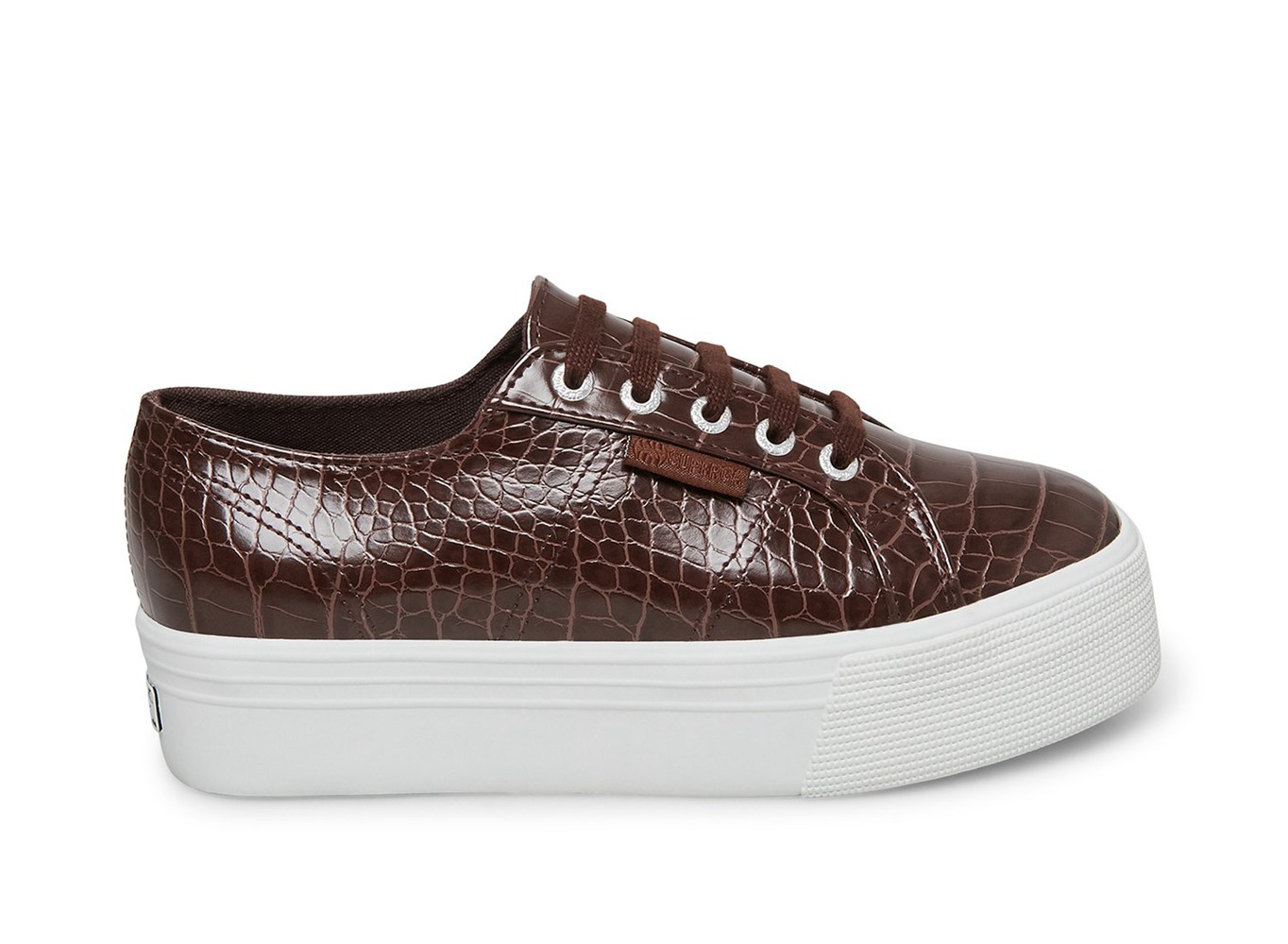Superga Plataforma Mujer Marrones - 2790 Faux Crocodile - 798014MDP